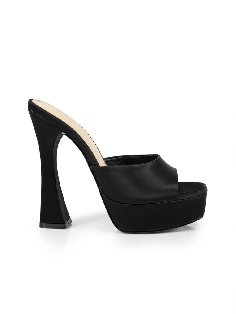 Elaina Black Platform Mule Heel